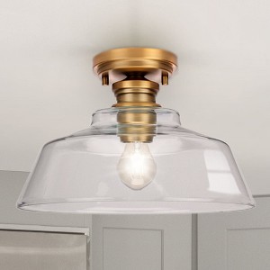 Urban Ambiance Luxury Transitional Indoor Ceiling Light,  8-1/2''H x 14"W x 14''D,  Vintage Brass Finish, UHP4886 - 1 of 4