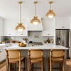 KAISITE 11.8in Rattan Pendant Light with Frosted Glass Globe & Brass Canopy - Boho Coastal Kitchen Island Dining Room Hanging Light - 3 of 4