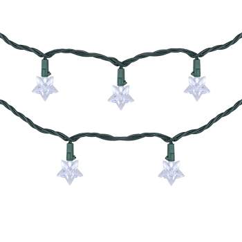 Northlight 10-Count Pure White LED Star Christmas Light Set, 4ft Green Wire