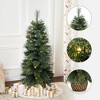 LuxenHome 4-Ft Pre-Lit Christmas Tree with 50 LED Lights, Glittered Branches & Woven Base Green - 2 of 4