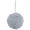 Northlight Plush Furry Christmas Ball Ornament - 3" - Light Gray - 3 of 4