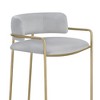 Low Back Upholstered Bar Stool with Padded Seat, Slim Metal Frame and Mid-Century Modern Design, Single Stool - 3 of 4