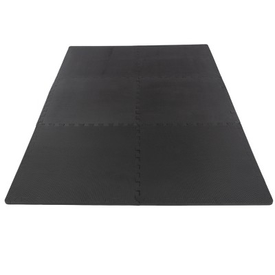 Fleming Black Interlocking EVA Foam Floor Tiles, 24" x 24", Pack of 6