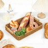 Aoibox Woven Serving Tray with Handles, Rectangle Plastic Rattan Bread Basket for Serving, Flat Shallow Platters for Fruit Snacks Table Decor,Set of 2 - 3 of 4
