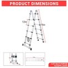 COZONY Aluminum Telescopic Ladder, Collapsible Extension Ladder with Non-Slip Feet & Stabilizers for Indoor Outdoor Use - 2 of 4