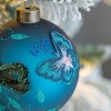 NAYSAYE Party Decoration and Accessories Glass Christmas Ball Ornaments Set of 6 for Christmas Tree Decors, Blue, 3.9"*3.9"*0.09" - 3 of 4