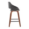 Mid-Century Modern Counter Stool with 360¡ã Swivel, Curved Back and Padded Seat (Set of 2) with Square Footrest for Kitchen - 3 of 4