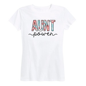 Women's - Instant Message - Floral Aunt Power Design Short Sleeve Graphic T-Shirt - 1 of 4