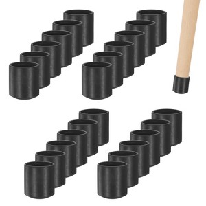 Unique Bargains Non-Slip PVC Chair Leg Caps Floor Protectors for Folding Chairs Black - 1 of 4