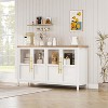Storage Cabinet with Glass Doors 55" Large Buffet Cabinet with Storage, Multifunctional Accent Storage Cabinet Table for Kitchen Dining Room - 4 of 4