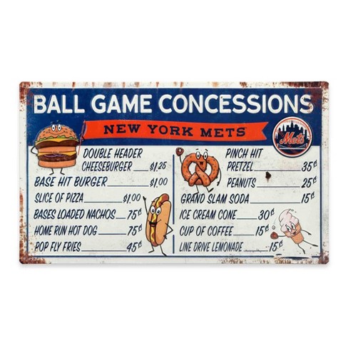 Mlb New York Mets Baseball Concession Metal Sign Panel : Target