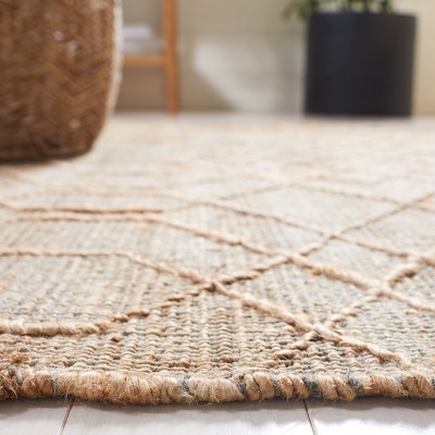 Handmade Natural Beige Cotton Rectangular Area Rug
