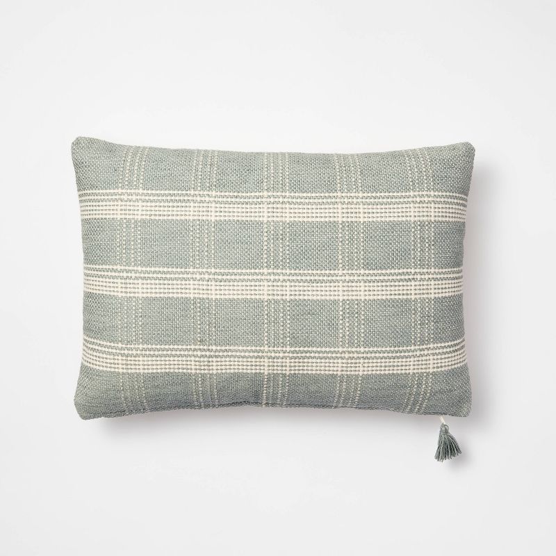 Woven Plaid Throw Pillow with Tassel Zipper - Threshold™ designed with Studio McGee, 1 of 12