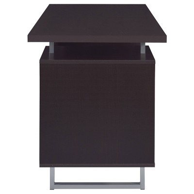 Cappuccino Contemporary 60'' Executive Desk with Filing Cabinet