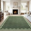 Washable Modern Bordered Rug Non Slip Low Pile Rug Soft Contemporary Throw Floor Cover Foldable Indoor Carpet for Living Room Bedroom Nursery - 2 of 4