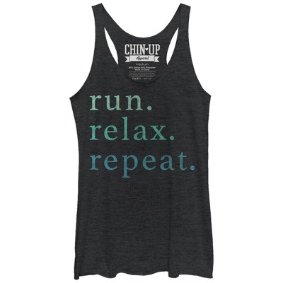 Women's Chin Up Run Relax Repeat Racerback Tank Top : Target