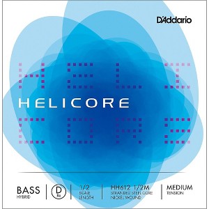 D'Addario Helicore Hybrid Series Double Bass D String 1/2 Size - 1 of 2
