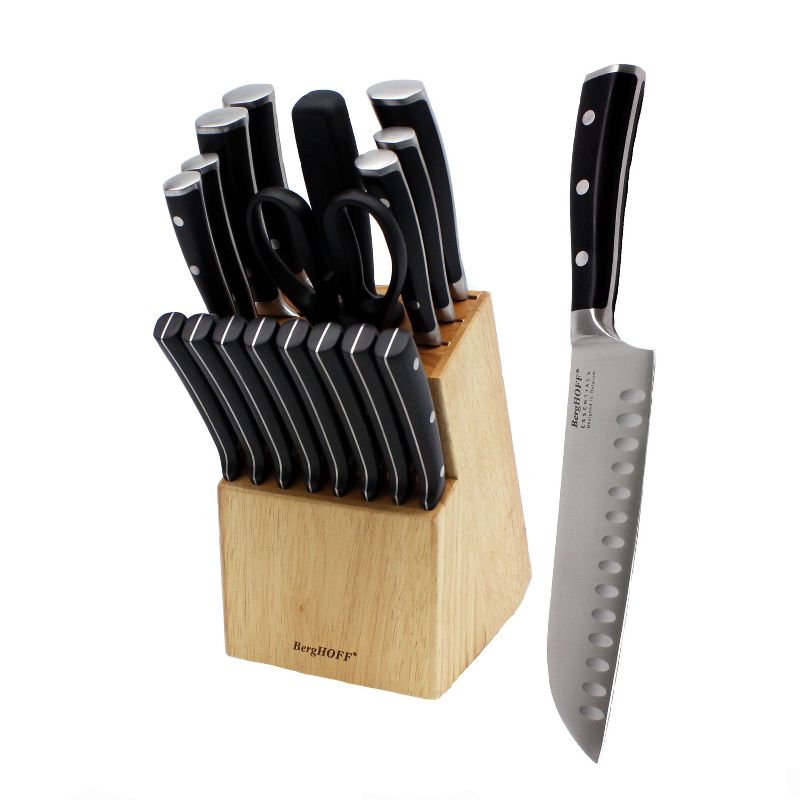 BergHOFF Essentials 18Pc Cutlery Set, Block with 8 Steak Knives, Hand-sharpened, 2 of 14