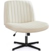 DOMETOUR Cross-Legged Chair Armless Swivel Home Office Chair No Wheels - 4 of 4