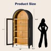 GlasFlength Decorative Storage Cabinets ,Wood Versatile Cupboard with Door and Adjustable Shelves for Kitchen, Bathroom, Brown, 36"*18.1"*74.8" - 2 of 4