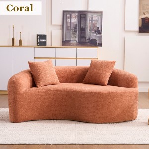 Hrinhom 66.9" W Chenille Loveseat Sofa,Full Compression Sofa With Pillows, No Assembly - 1 of 4