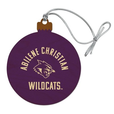Abilene Christian Wildcat Wood Christmas Tree Holiday Ornament