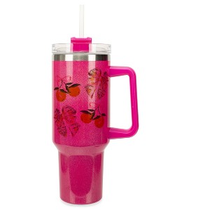 Elanze Designs Orange Citrus Fruit Polka Dots & Bows Coquette 40 Oz. Stainless Steel Water Bottle Coffee Mug, Spill & Leak Resistant, Travel Tumbler - 1 of 1