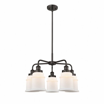Canton - 5 Light Stem Hung Chandelier In Industrial Style-16.25 Inches Tall and 24 Inches Wide