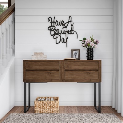 Distressed Dark Brown Metal 3D Word Art Wall Sign