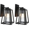 Rydler 7.48" Outdoor Sconce (Set of 2) - PLT7030 - Black - Safavieh - 2 of 4