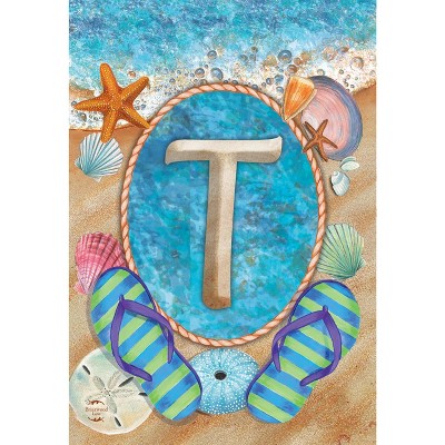 Briarwood Lane Summer Garden Flag 18x12.5 For Outdoor Summer Monogram Letter T Garden Flag Flag For Summer Garden Flag Flags For Outside