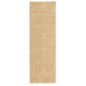 Anji Mountain Zatar Handloom Solid Woven Wool and Jute Area Rug Natural - 1 of 4