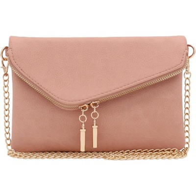 BEAFUP Envelope Wristlet Clutch Crossbody Bag with Detachable Chain Strap, Faux Leather Purse with Magnetic Snap Flap and Hardware