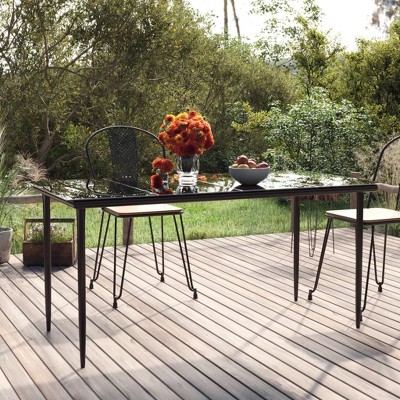 vidaXL Dining Table Black Powder-coated steel Large Durable