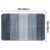 Unique Bargains Plush Gradient Striped Microfiber Shaggy Bathroom Mat - 4 of 4
