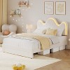 Full Platform Bed for Kids, Adjustable Boucle Headboard, Storage Drawer, Lamb Fleece Upholstery, Wooden Slats, No Box Spring, Pink - 3 of 4