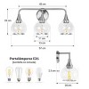 KAISITE 2 - Light Black and Gold Dimmable Bathroom Vanity Light with Globe Glass Shade - 4 of 4