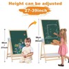 Aoibox Double Sided Wooden Kids Easel 4 in 1 Tabletop Whiteboard Magnetic Drawing Art Station Height Adjustable 22-39in - 3 of 4