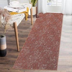 Solid Contemporary Washable Rug - Stain Resistant Non-Slip Low Pile Farmhouse Rug for Bedroom, Nursery, Dining Room Office - 1 of 4