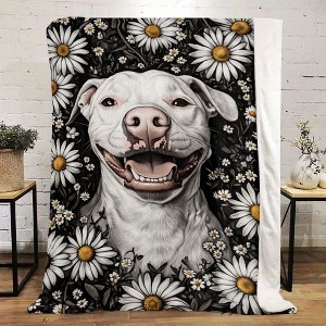 Dog Print Flannel Blanket, All Season Lightweight Polyester Fiber Throw for Indoor, Outdoor, Travel, Sofa, Christmas Gift. - 1 of 4