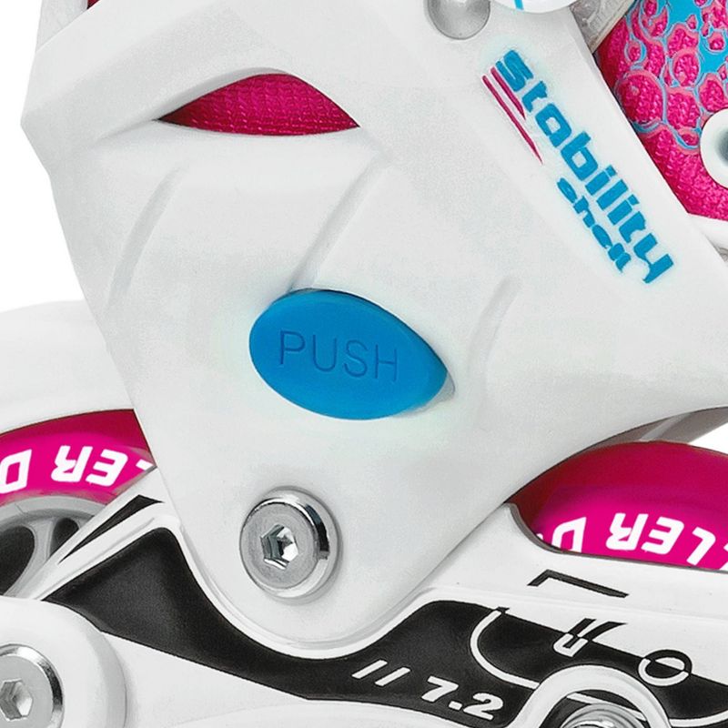 Roller Derby ION 7.2 Girl's Adjustable Inline Skate - White/Mint/Pink, 4 of 7