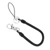 Unique Bargains Clasp Lobster Hook Keyring Stretchy Coil Keychain Strap 14" Length Black - 3 of 4