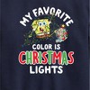 Boys' - SpongeBob SquarePants - My Favorite Color Is Christmas Lights Graphic Long Sleeve Fleece Sweatshirt - 2 of 4