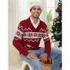Clearlove Mens Ugly Christmas Sweaters Snowflakes Holiday Reindeer Printed Shawl Collar Knitted Long Sleeve Pullover Jumpers - 3 of 4