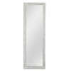 MAYEERTY Full Length Mirror Solid Wood Brushed Washed White 64x21in with Stand Tempered Glass - 3 of 4