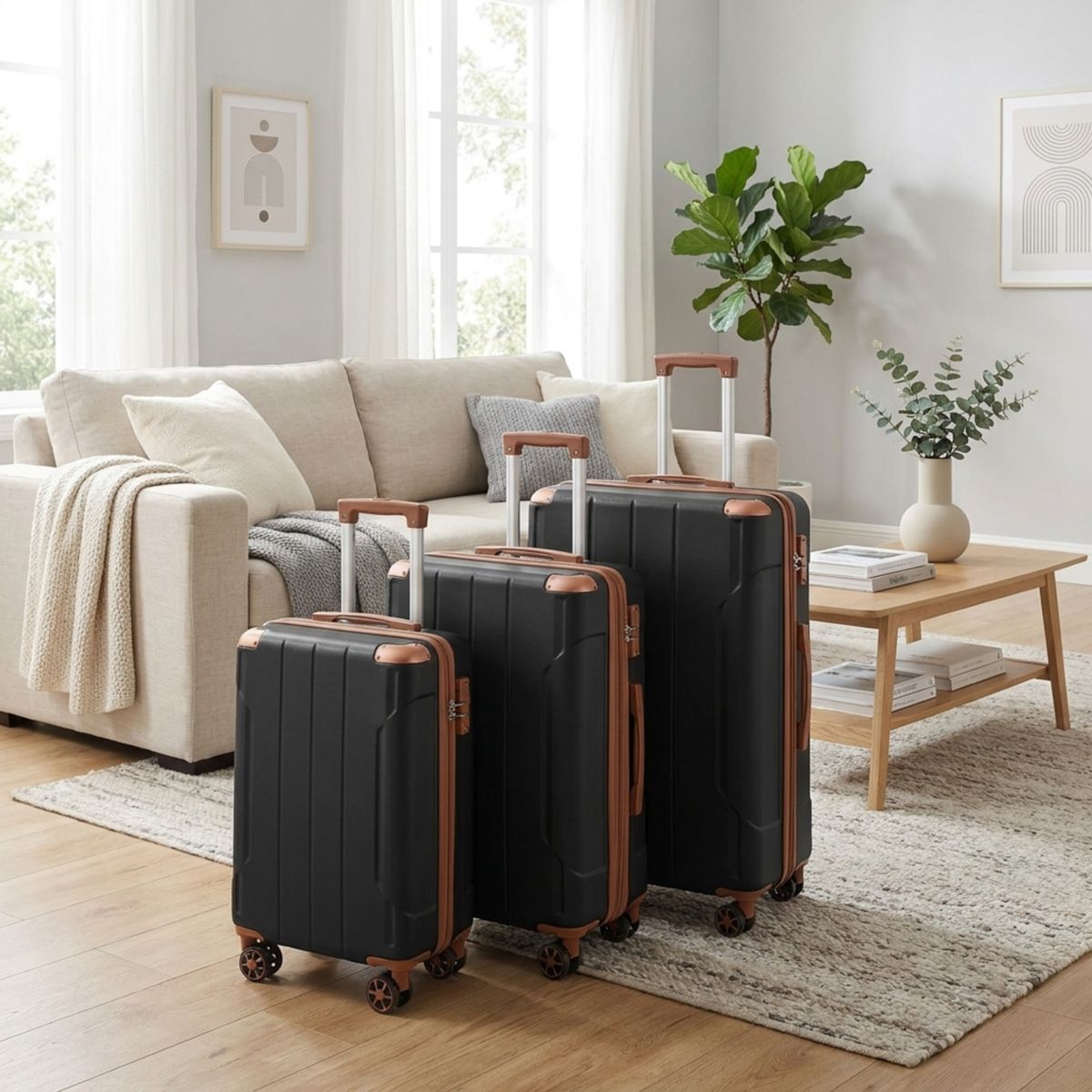 Polibi Luggage Set 3 Pieces with 20 Inch Carry-On Suitcase, 24 Inch and 28 Inch Expandable Suitcase - thumbnail 2