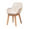Baxton Studio Ballerina Modern Bohemian Greywashed Rattan and Natural Brown Finished Mahogany Wood 5-Piece Dining Set - 3 of 4