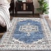 Faux Wool Machine Washable Vintage FloralPrinted  Area Rugs Non Slip Low Pile Stain Resistant  Indoor Modern Ultra Soft Carpet Perfect for Home - 2 of 4