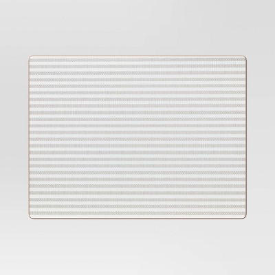 Cork Striped Placemat White - Threshold™: Geometric Rectangle for Kitchen Table, Traditional Decor, Spot Clean, 16"x12"