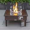 Leisuremod Walbrooke Outdoor Patio Aluminum Square Fire Pit Side Table with Lid and Fire Glass - 2 of 4
